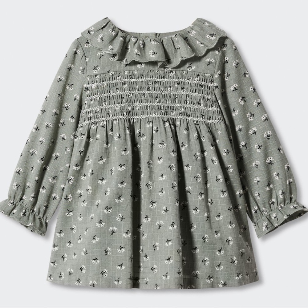 Meadow flower sage green dress